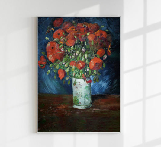 Vase with Poppies Art Print by Van Gogh