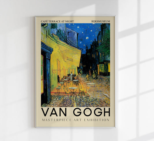 Café Terrace at Night Art Exhibition Poster by Van Gogh