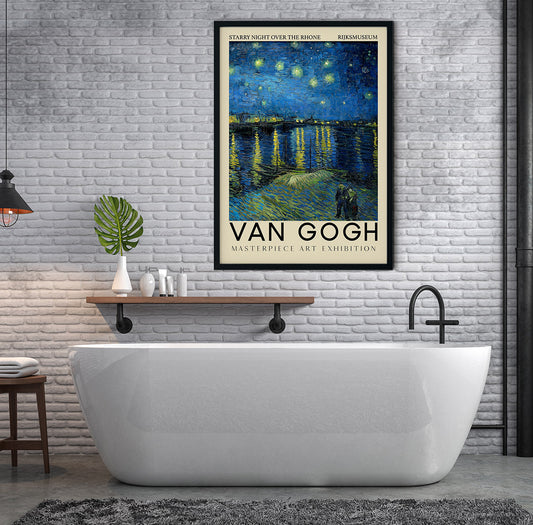 Starry Night Over the Rhone Art Exhibition Poster by Van Gogh