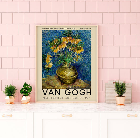 Imperial Fitillaries in a Copper Vase Art Exhibition Poster by Van Gogh