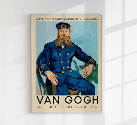 Portrait of the Postman Joseph Roulin Art Exhibition Poster by Van Gogh