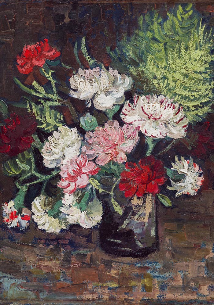 Vase with Carnations Art Print by Van Gogh