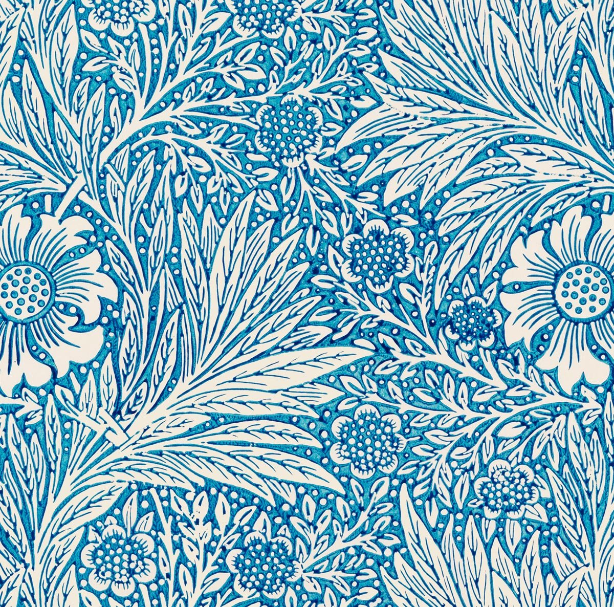 William Morris Blue Marigold Art Exhibition Poster