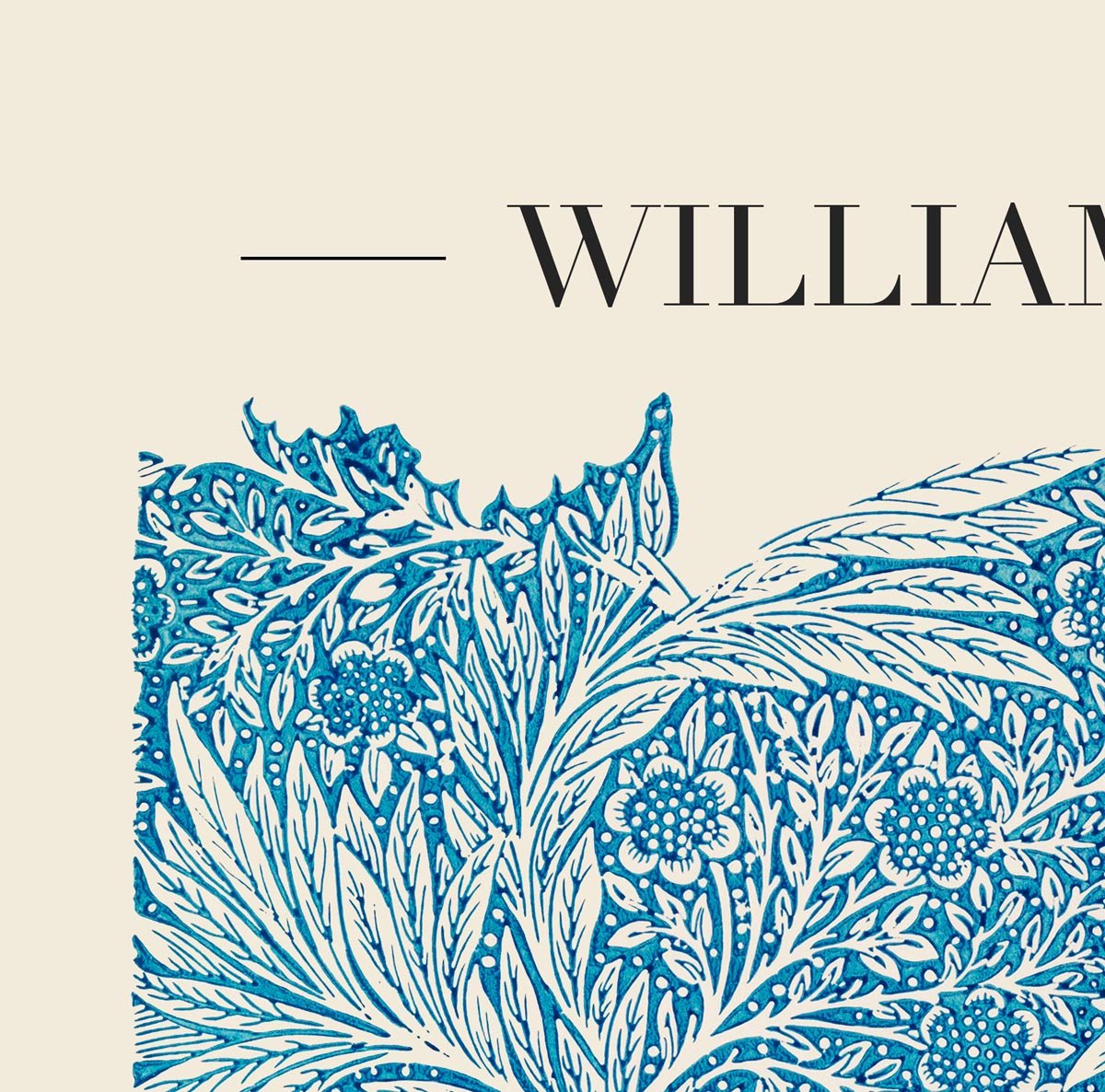 William Morris Blue Marigold Art Exhibition Poster
