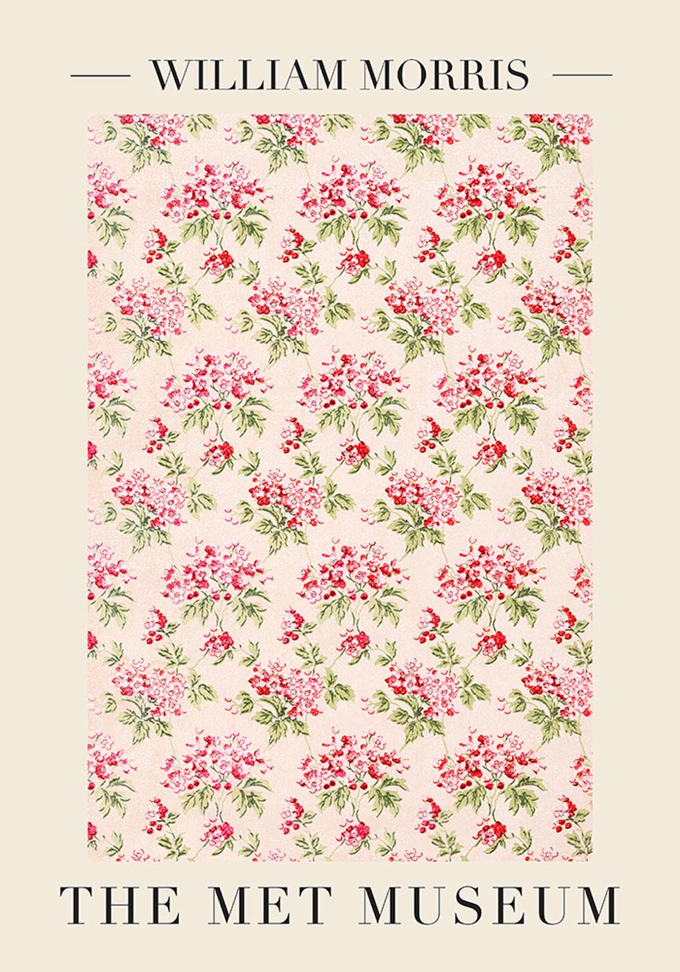 William Morris Pink Flower Art Exhibition Poster