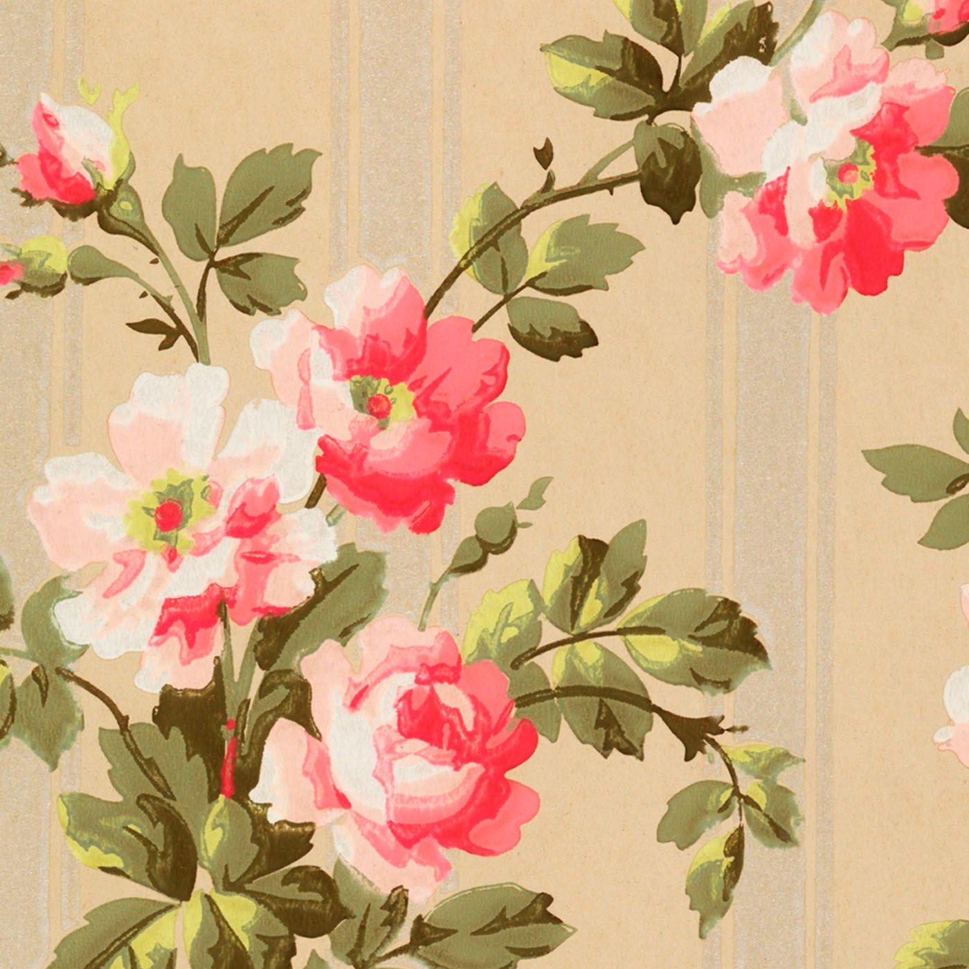 William Morris Vintage Rose Wallpaper Art Exhibition Poster