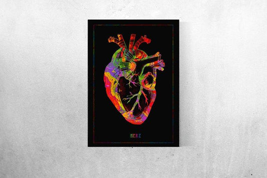 Human Heart Psychedelic Art Poster