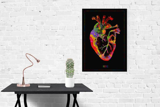 Human Heart Psychedelic Art Poster