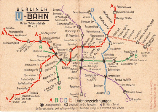 1947 BVG Map Poster