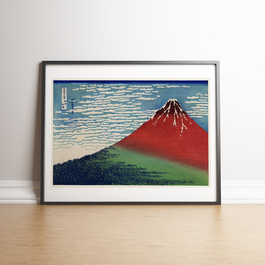 Mount Fuji Red by Katsushika Hokusai Poster