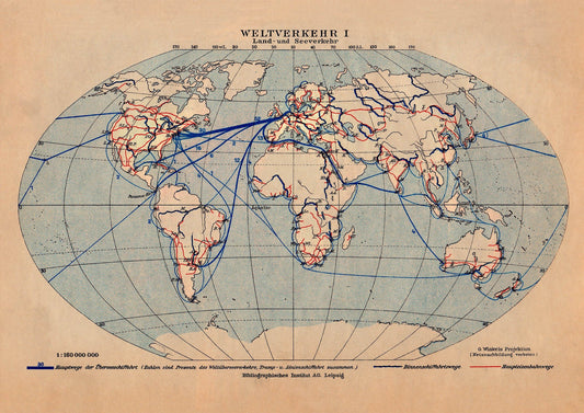 World traffic Map (Weltverkehr I) Poster