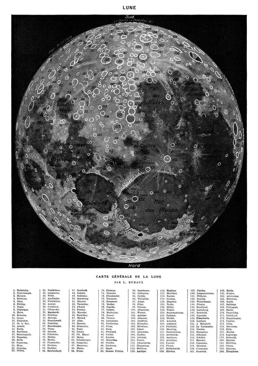 Moon Map Astronomical Poster